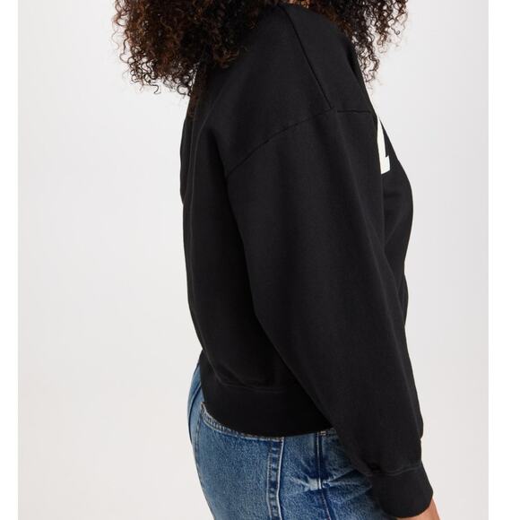 Clare Vivier L'Amour Le Drop Sweatshirt Black Top Clare V Womens Size Large EUC - Picture 5 of 13